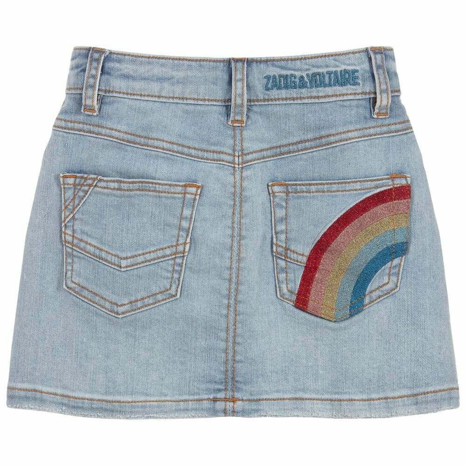 Girls Blue Denim Skirt, 1, hi-res image number null