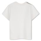 Younger Boys White & Beige Logo T-Shirt, 1, hi-res
