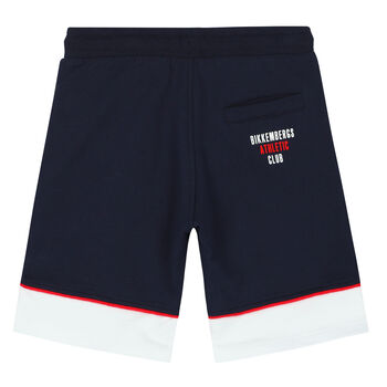 Boys Navy & White Logo Short