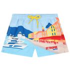 Boys Blue Logo Swim Shorts, 1, hi-res