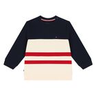 Baby Boys Beige & Navy Blue Logo Tracksuit, 1, hi-res