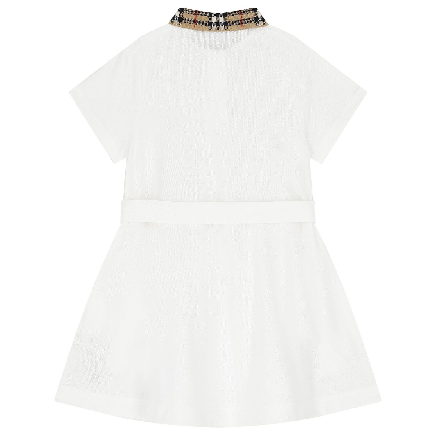 Girls White Logo Polo Dress, 1, hi-res