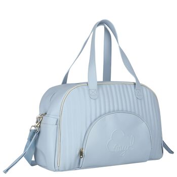 Blue Faux Leather Quilted Baby Changing Bag