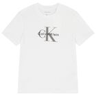 Boys White Logo T-Shirt, 2, hi-res