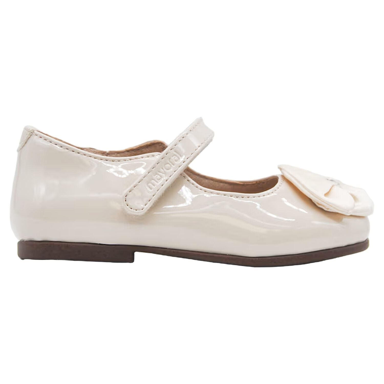 Younger Girls Ivory Patent Leather Shoes, 2, hi-res