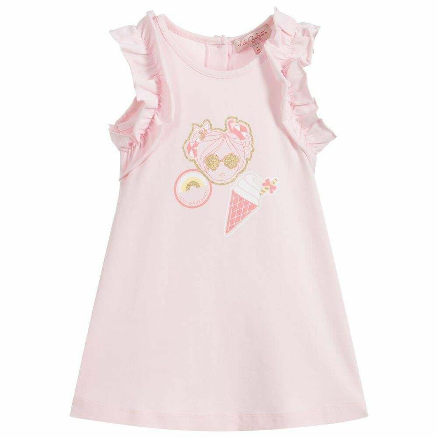 Youner Girls Pink Cotton Dress, 2, hi-res