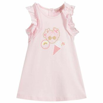 Youner Girls Pink Cotton Dress