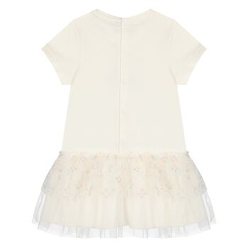 Younger Girls Ivory Bag Dress