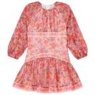 Girls Pink Floral Dress, 1, hi-res