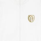 Boys White Logo Zip Up Top, 1, hi-res