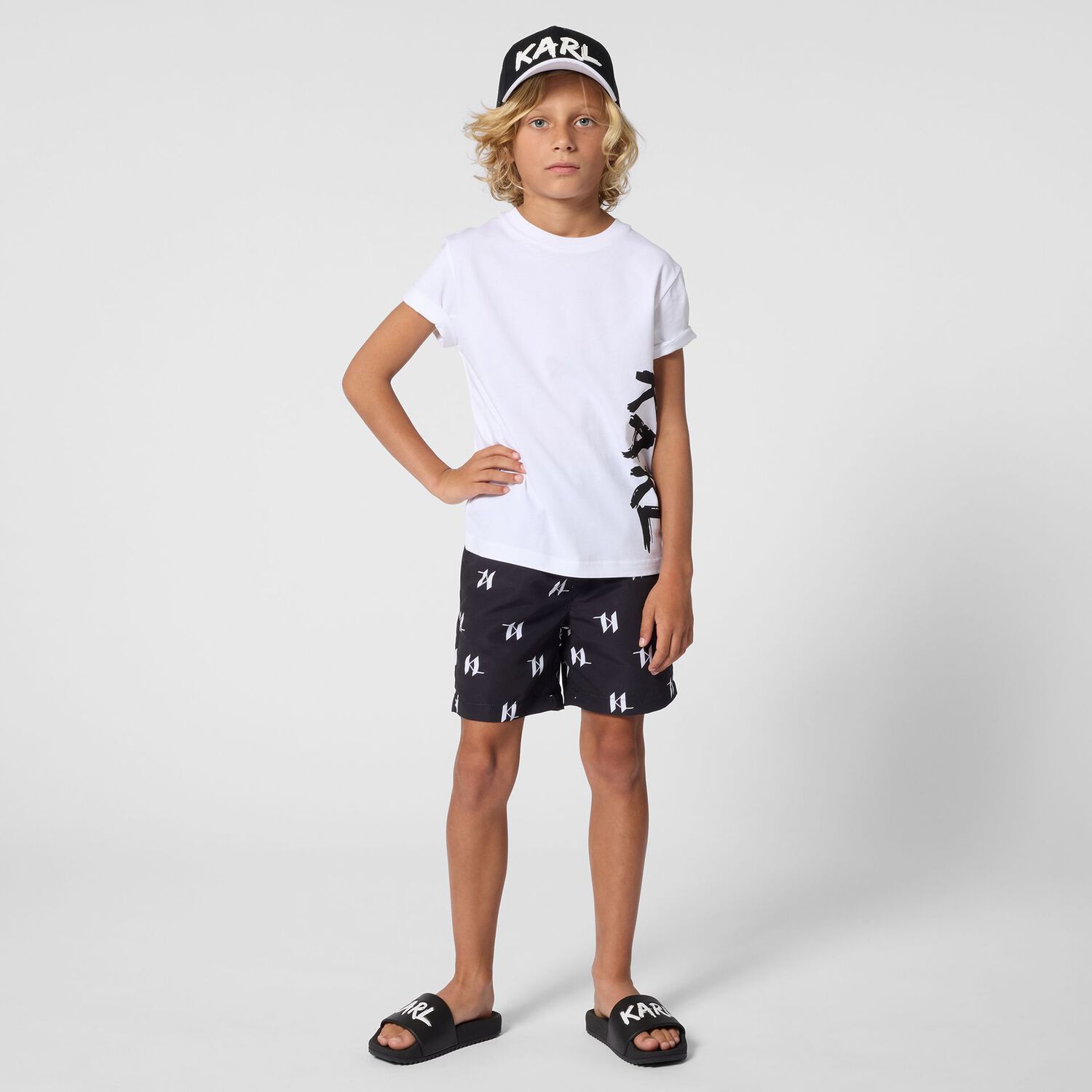 Boys White Logo T-Shirt, 2, hi-res