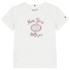 Girls White Logo T-Shirt, 3, hi-res