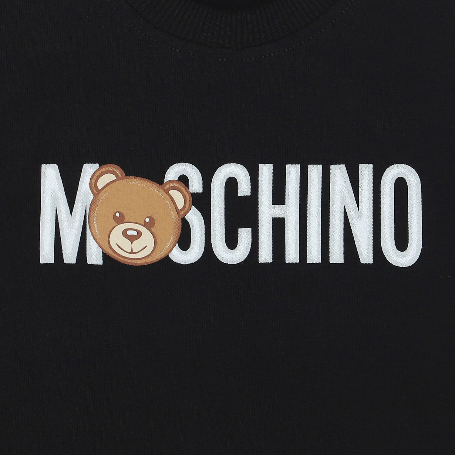 Moschino Black Teddy Logo Long Sleeve Top Junior Couture Bahrain