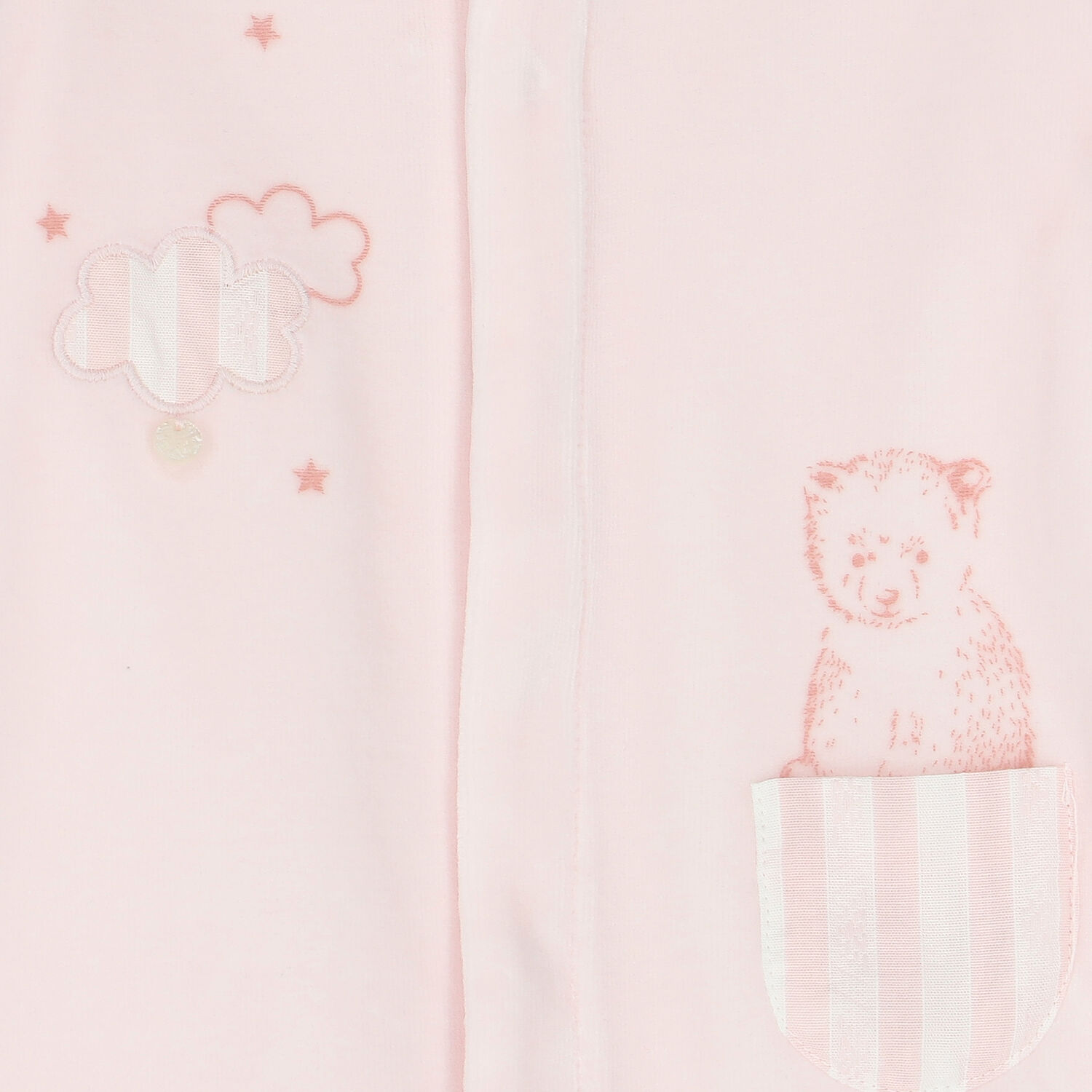 Baby Girls Pink Bear Babygrow, 1, hi-res
