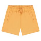 Younger Boys White & Orange Shorts Set, 1, hi-res