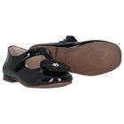 Girls Black Patent Leather Ballerina Shoes, 1, hi-res