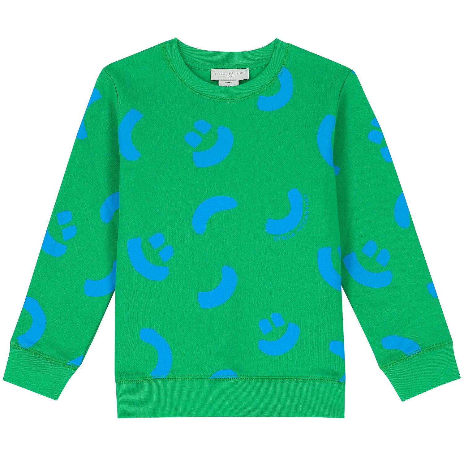 Boys Green Smiley Sweatshirt, 1, hi-res