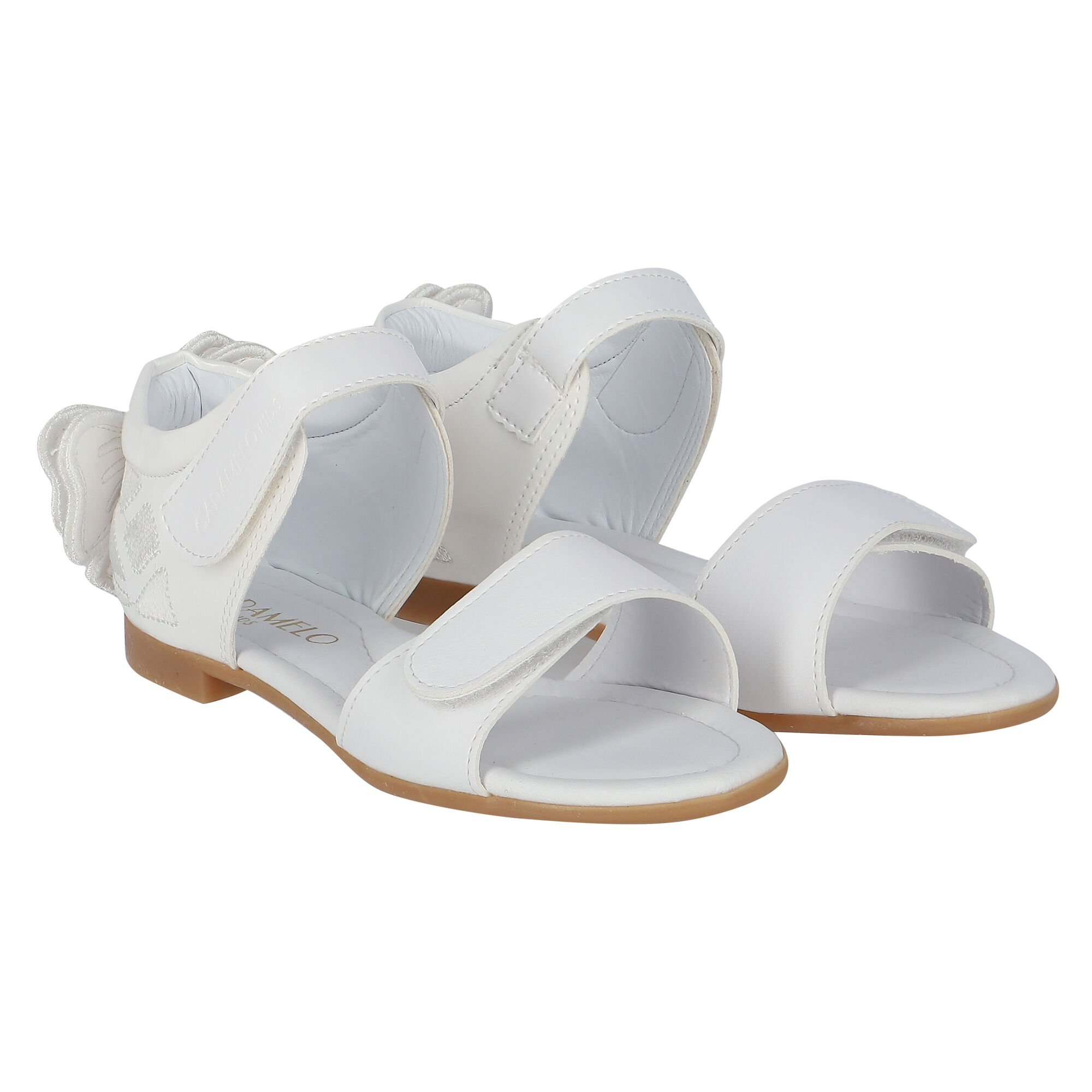 Caramelo Kids Girls White Bow Sandals Junior Couture USA