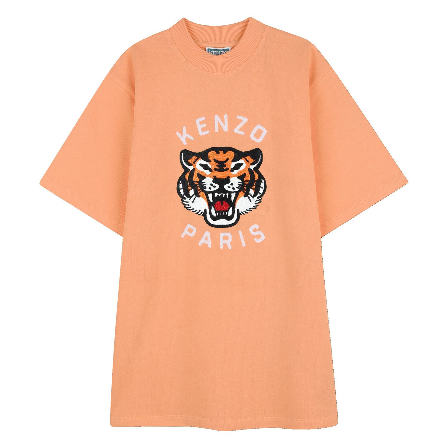 Girls Orange Tiger Logo T-Shirt, 1, hi-res