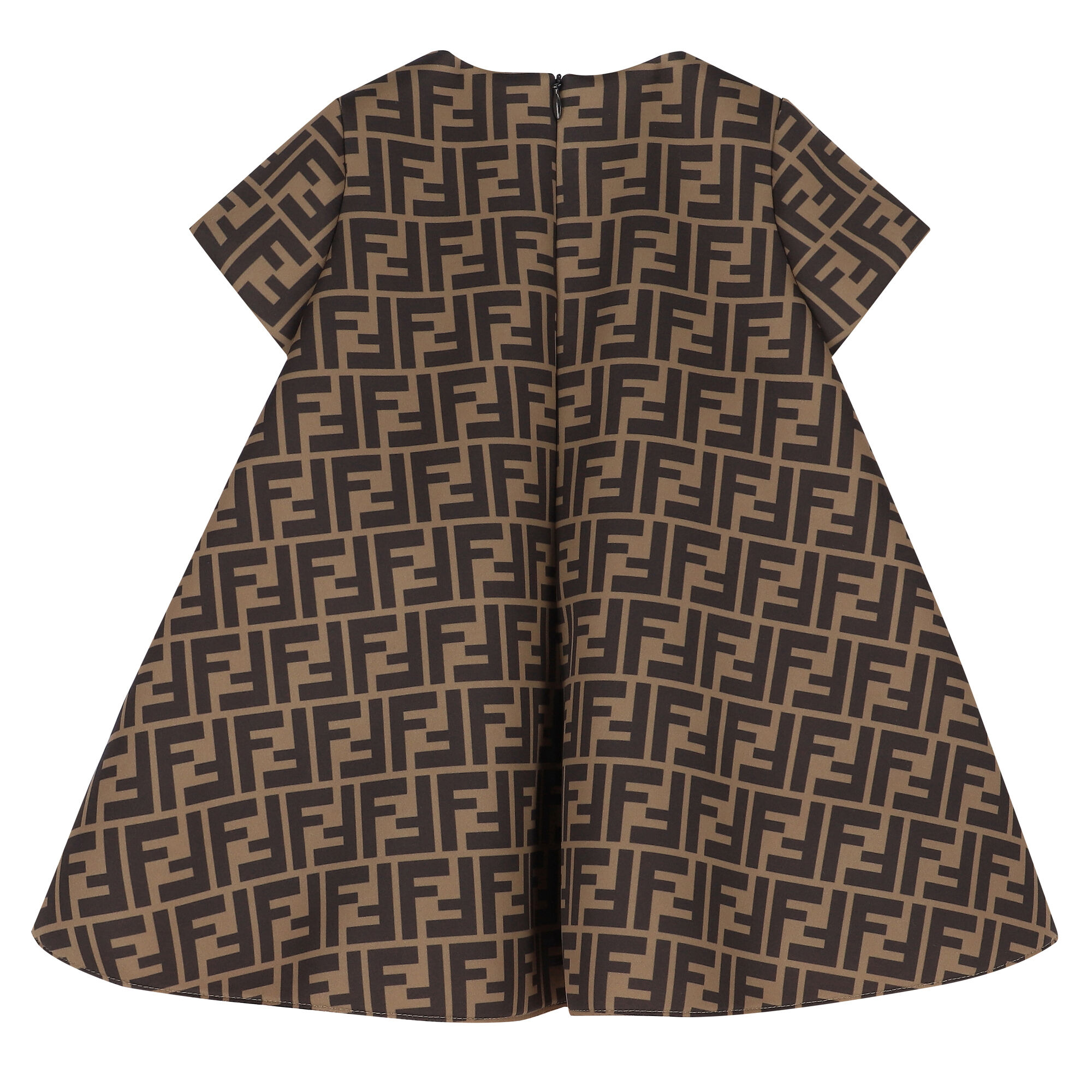 Fendi Baby Girls Beige FF Logo Dress Junior Couture