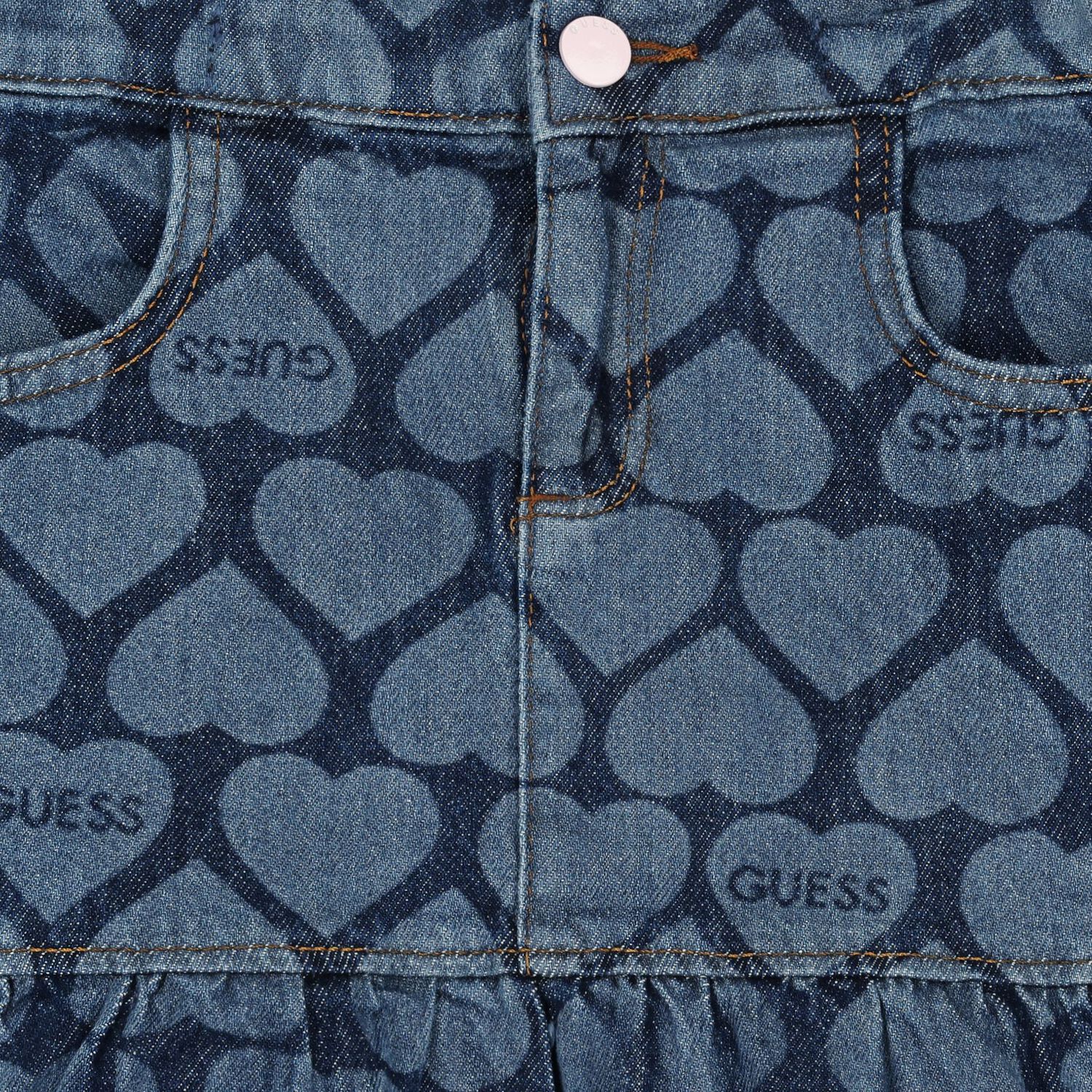 Girls Blue Logo Denim Skirt, 1, hi-res image number null