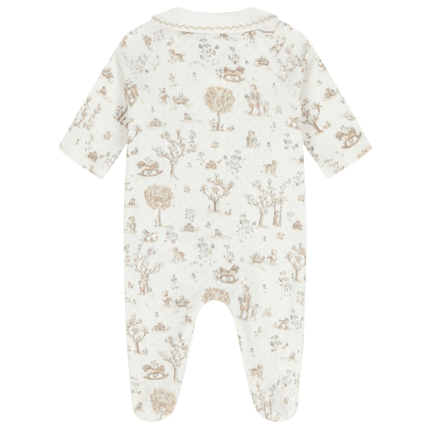 Ivory & Beige Teddy Bear Babygrow, 1, hi-res