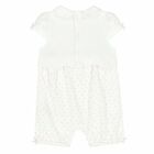 Baby Girls White & Pink Romper, 1, hi-res