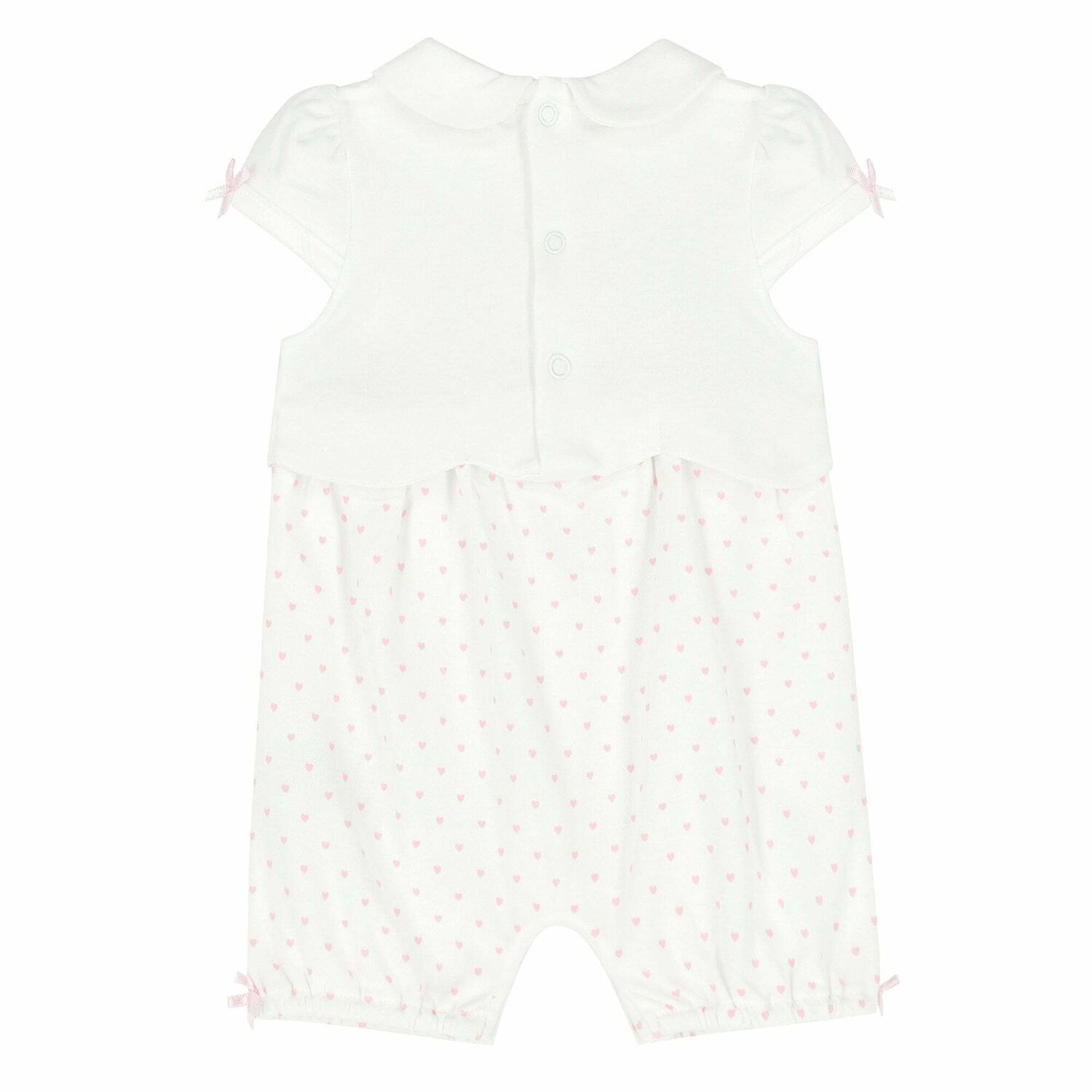 Baby Girls White & Pink Romper, 1, hi-res image number null