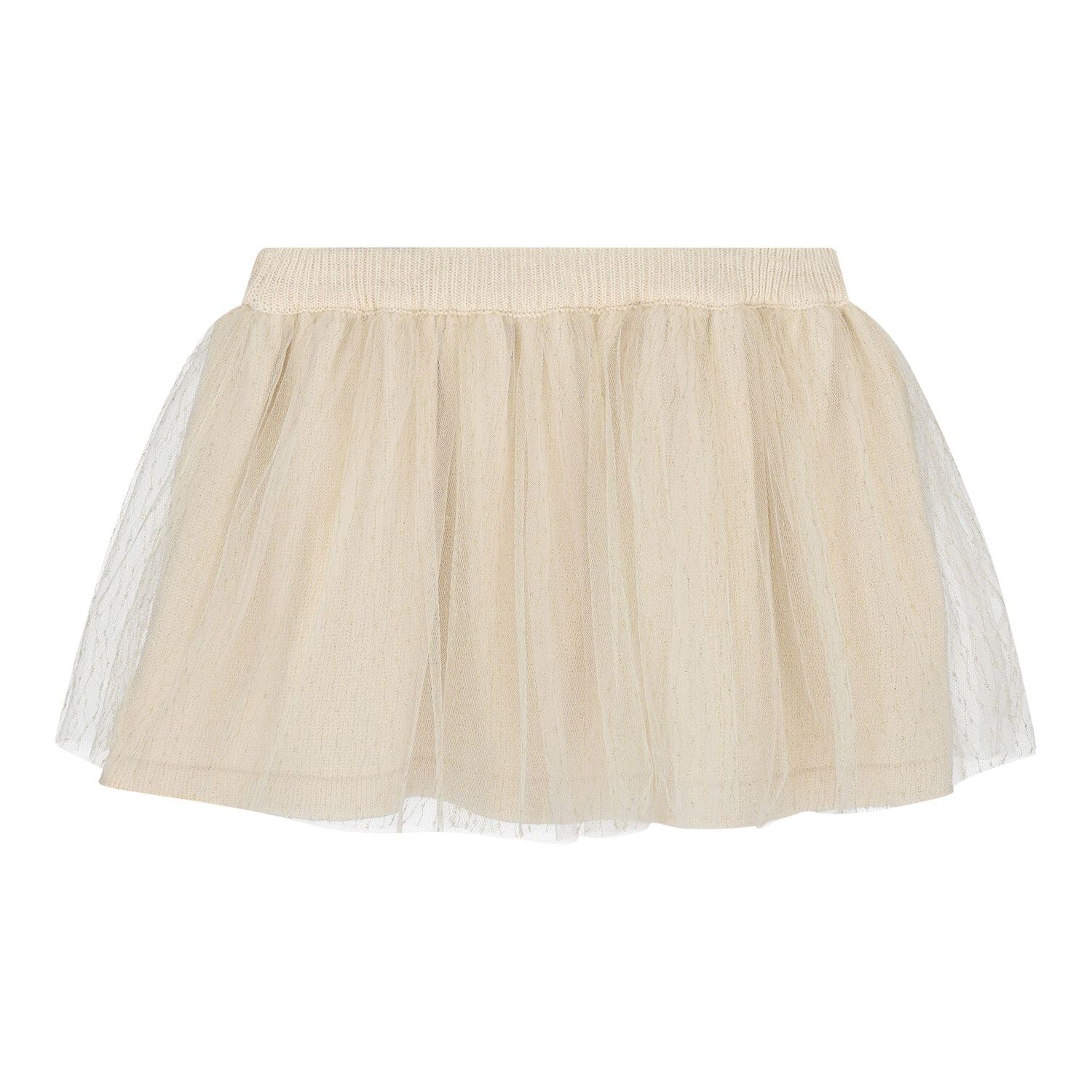 Baby Girls Beige & Ivory Tulle Skirt Set, 2, hi-res