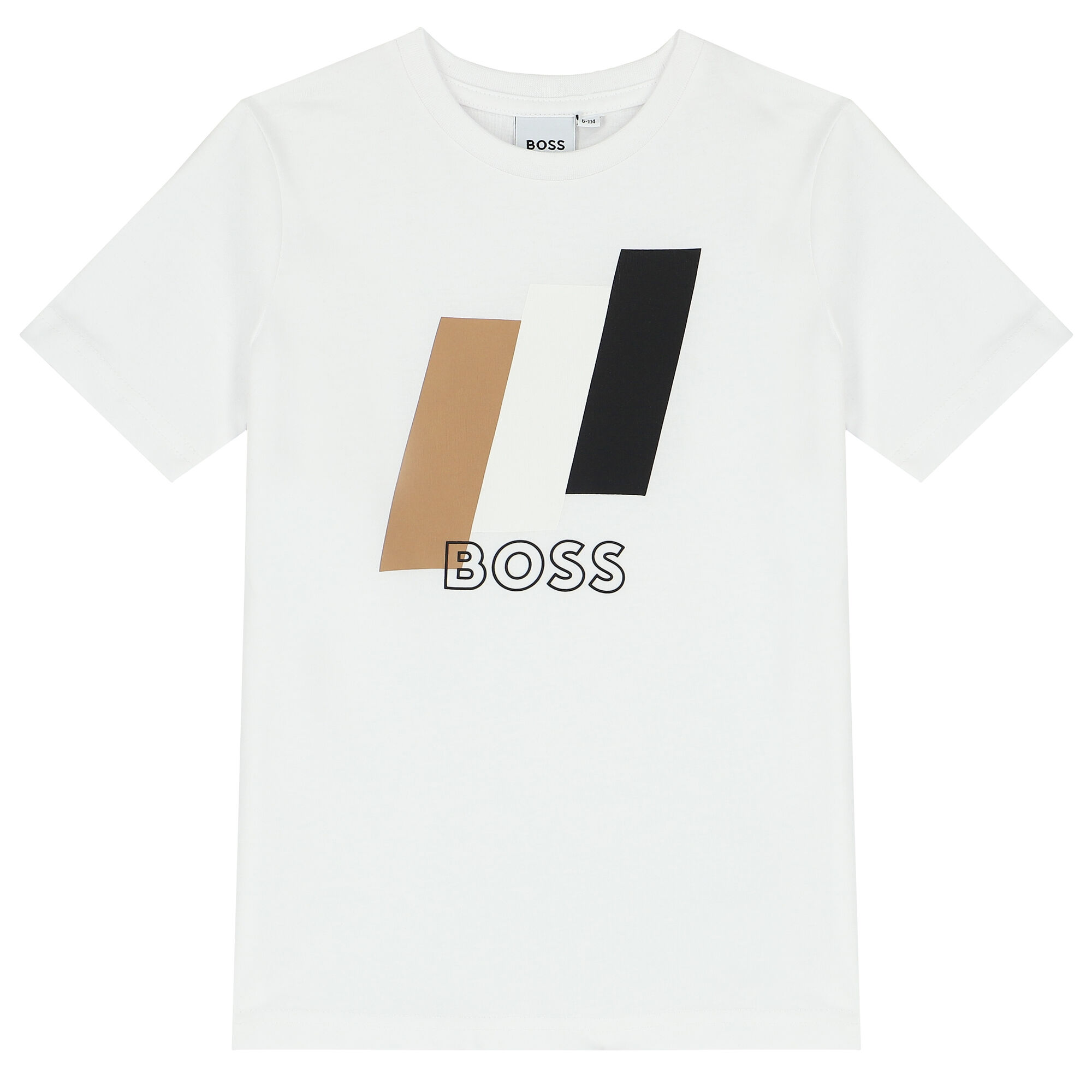 BOSS Boys White Logo T Shirt Junior Couture