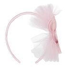 Girls Pink Teddy Bear Tulle Headband, 1, hi-res