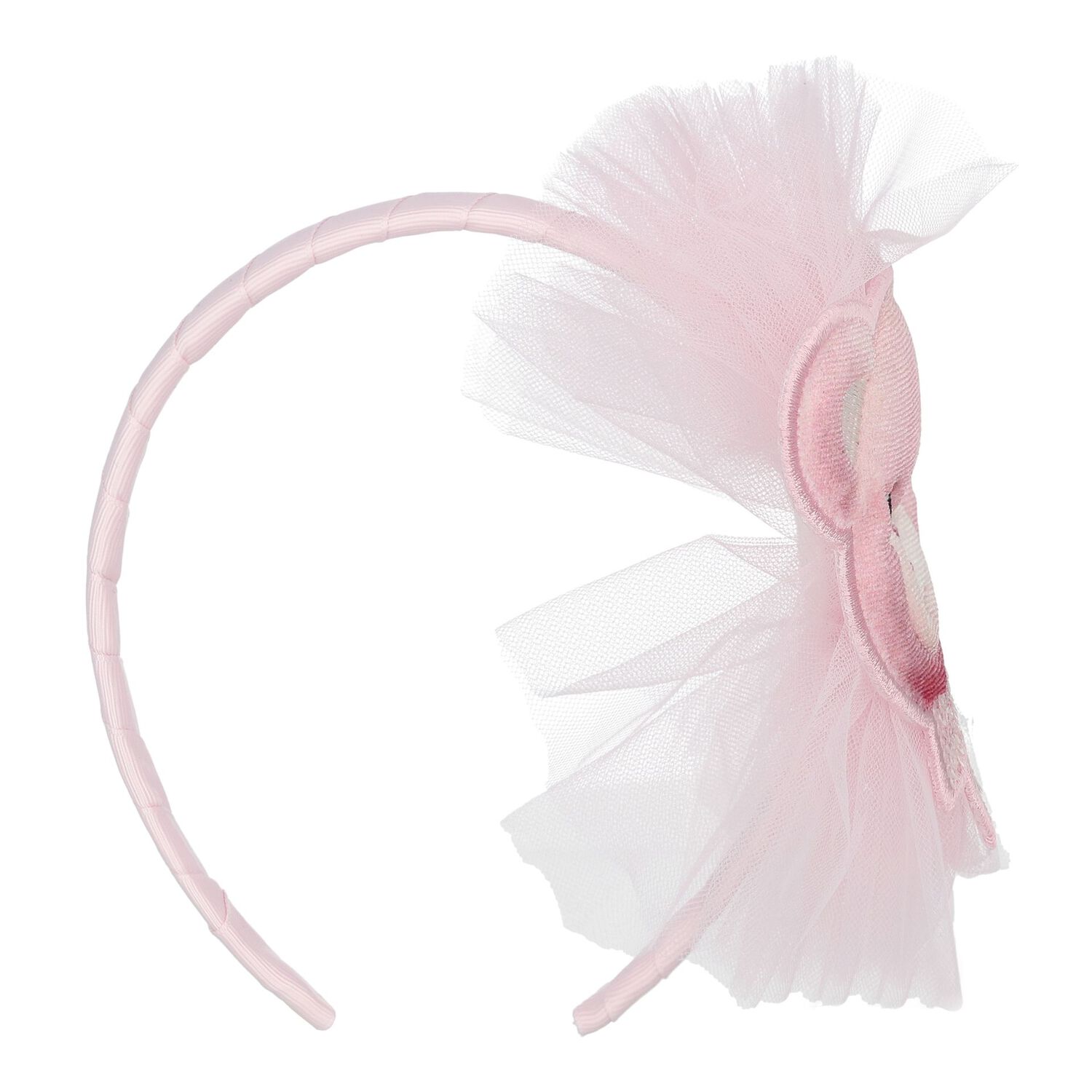 Girls Pink Teddy Bear Tulle Headband, 1, hi-res image number null