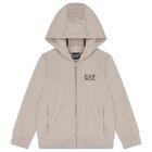 Boys Beige & Black Logo Tracksuit, 1, hi-res