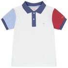 Boys White & Pink Logo Polo Shirts, 1, hi-res