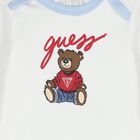 Baby Boys Blue & White Teddy Bear Logo Bodysuit Set, 2, hi-res