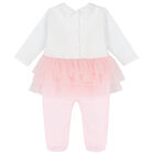 افرول بطبعة الورود باللون الابيض و الوردي للبنات , 1, hi-res