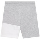 Younger Boys Grey Logo Shorts, 1, hi-res
