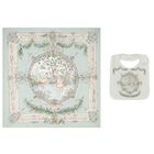 Ivory & Blue Tapestry Baby Swaddle & Bib Gift Set, 1, hi-res
