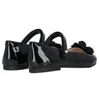 Girls Black Patent Leather Ballerina Shoes, 3, hi-res