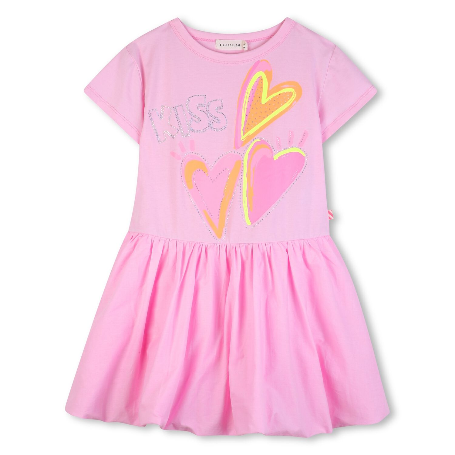 Girls Pink Hearts Dress, 1, hi-res