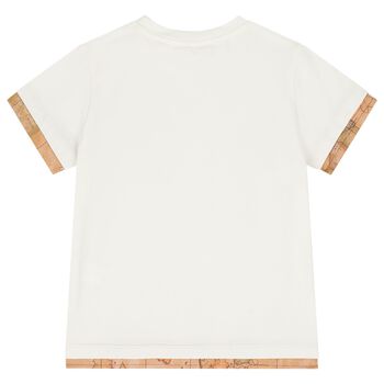 Boys Ivory Geo Map Logo T-Shirt