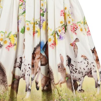 Girls Ivory Floral Dress