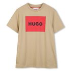 Boys Beige Logo T-Shirt , 6, hi-res
