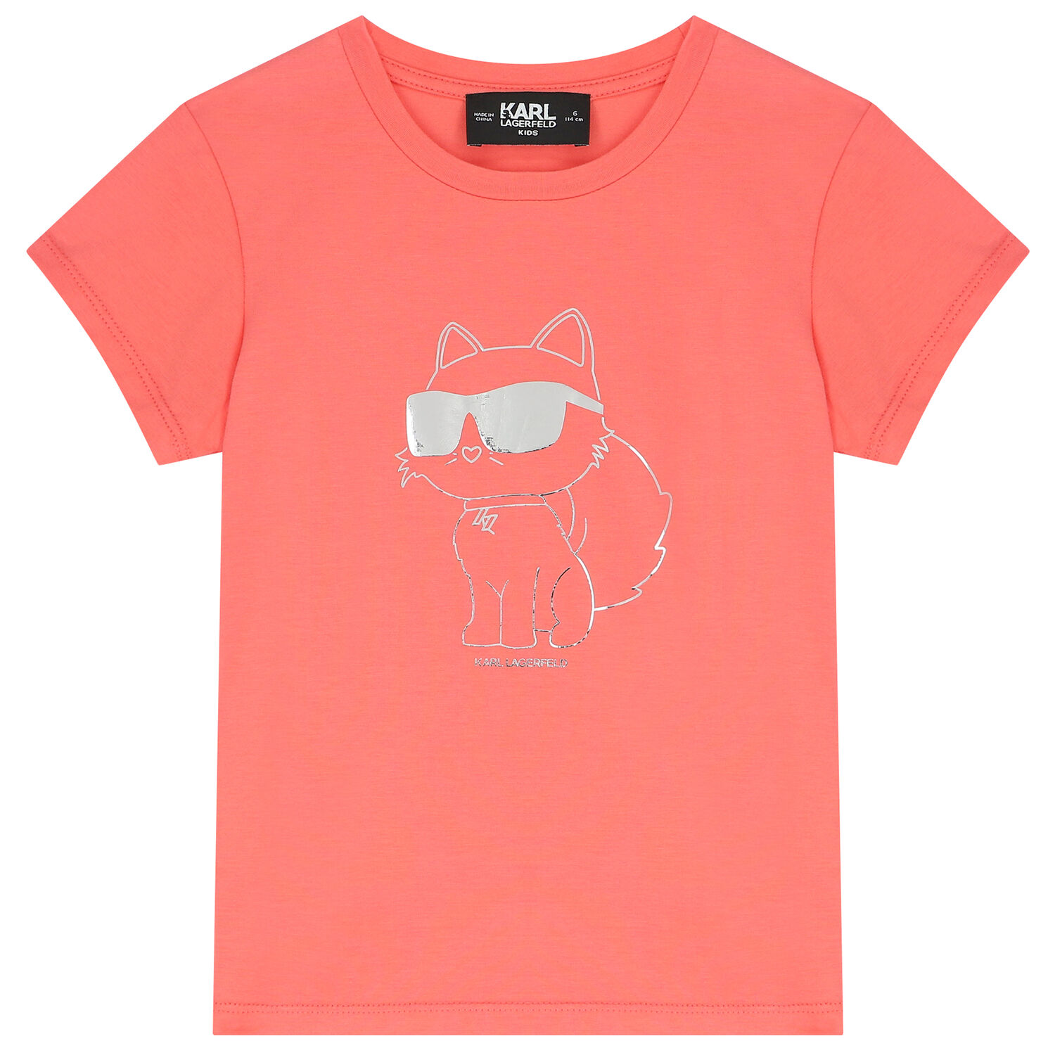 Girls Pink Choupette Logo T-Shirt, 1, hi-res