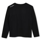 Boys Black Ikonik Karl Long Sleeve Top, 1, hi-res