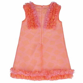 Girls Orange Stripe Dress