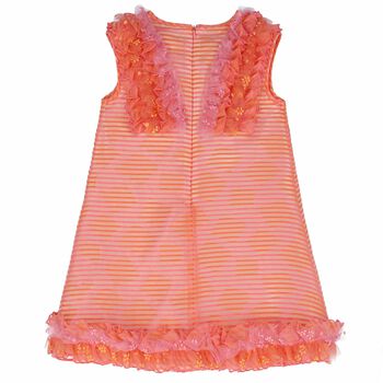 Girls Orange Stripe Dress