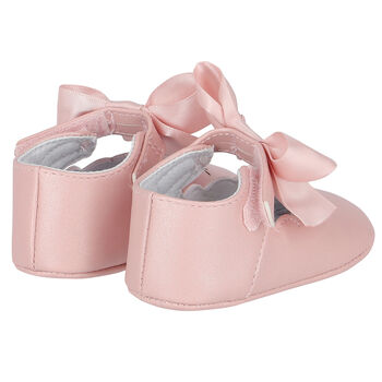 Baby Girls Pink Bow Pre Walker Shoes