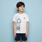 Younger Boys White Logo T-Shirt, 1, hi-res