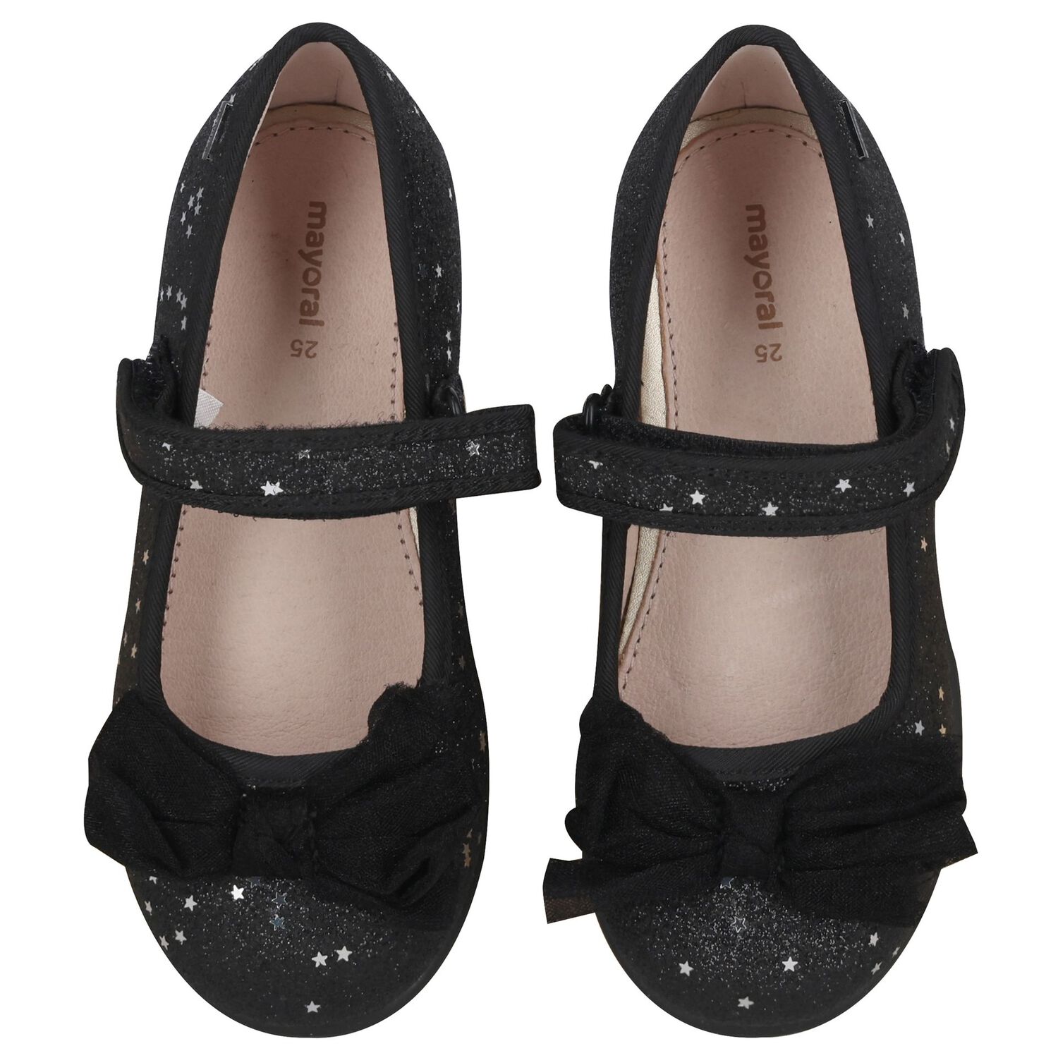 Younger Girls Black Bow Shoes, 2, hi-res image number null